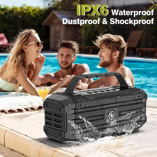 Alt view image 3 of 7 - Bluetooth Speaker 120W Peak 80W Portable Wireless Hi-Fi Loud Outdoor IPX6 Waterproof Big Party Speakers with Deep Bass, TWS Pairing, DSP Sound Boombox for Home Camping Beach