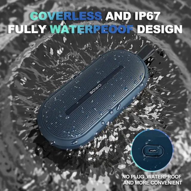 Alt view image 4 of 7 - Portable Wireless Speaker with Bluetooth, Enhanced Immersive Bass, Partyboom Technology, 40W Loud Clear Stereo Sound, IP67 Waterproof, 16H Playtime for Outdoor, Camping and Travel - Ocean Blue