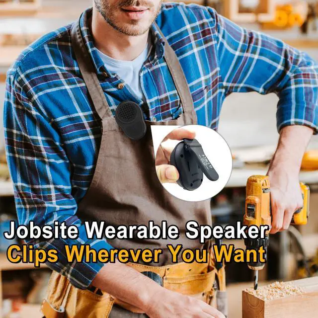 Alt view image 4 of 6 - Wearable Bluetooth Speaker Clip On, Mini Portable Wireless Speaker with Mic, IPX5 Waterproof, All Day Playtime, Lightweight Small Speaker for Workout Running Sports Travel (Graphite Black)