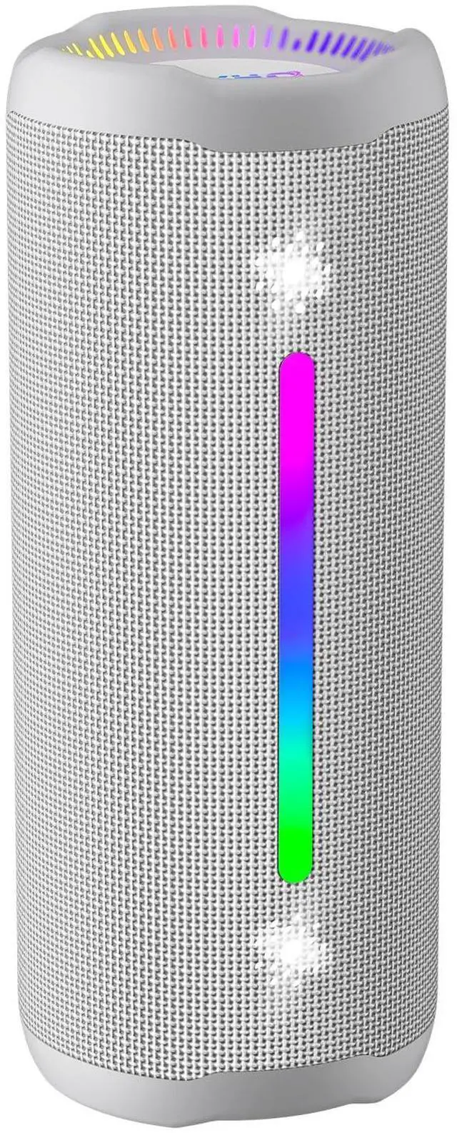 Main image of Bluetooth Speaker, Portable Wireless, IPX7 Waterproof, Powerful 25W Sound, 24H Playtime, Dual Pairing, Active Bass, Colorful Lights, Bluetooth 5.3, Outdoor Speakers for Home/Party/Beach, White