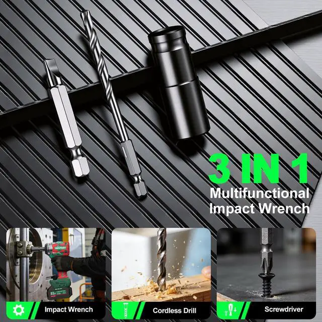Alt view image 4 of 7 - Cordless Impact Wrench 1/2", 650Nm (480Ft.lb) Brushless Impact Gun with 2x4.0Ah Batteries and Fast Charger, Electric Impact Driver for Car/Lawn Mower, 6 Sockets & Toolbox