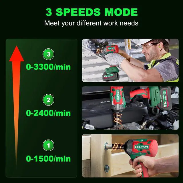 Alt view image 7 of 7 - Cordless Impact Wrench 1/2", 650Nm (480Ft.lb) Brushless Impact Gun with 2x4.0Ah Batteries and Fast Charger, Electric Impact Driver for Car/Lawn Mower, 6 Sockets & Toolbox