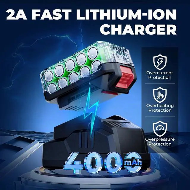 Alt view image 7 of 7 - 20V Brushless Impact Wrench, Max Torque 503 ft-lbs (682 N.m), 2x4.0Ah Battery, 1/2" with 3 Mode Speed, 2400 RPM Cordless Impact Gun, Includes Charger, 4 Impact Sockets and Kit Bag