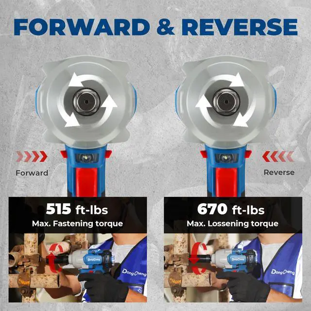 Alt view image 4 of 7 - 20V Brushless Impact Wrench, 670 ft-lbs (910N.m) Max Torque, 1/2 inch 4-Speed 2200RPM Cordless Impact Gun with Tool Bag, 2x4.0Ah Battery & Charger for Bolts on Cars, Trucks.etc
