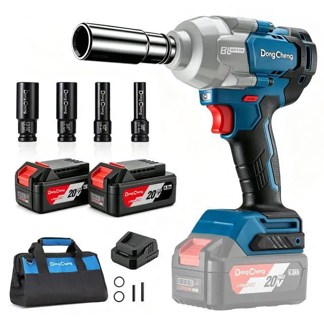 Main image of 20V Brushless Impact Wrench, 670 ft-lbs (910N.m) Max Torque, 1/2 inch 4-Speed 2200RPM Cordless Impact Gun with Tool Bag, 2x4.0Ah Battery & Charger for Bolts on Cars, Trucks.etc