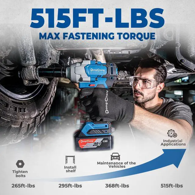 Alt view image 2 of 7 - 20V Brushless Impact Wrench, 670 ft-lbs (910N.m) Max Torque, 1/2 inch 4-Speed 2200RPM Cordless Impact Gun with Tool Bag, 2x4.0Ah Battery & Charger for Bolts on Cars, Trucks.etc