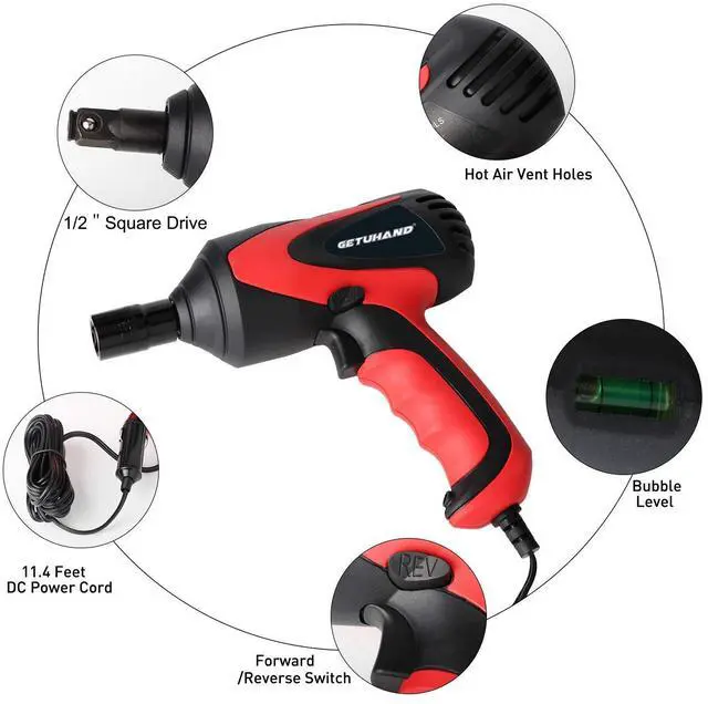 Alt view image 4 of 6 - Car Impact Wrench 1/2 Inch & 12 Volt Portable Electric Impact Wrench Kit, Tire Repair Tools with Sockets and Carry Case