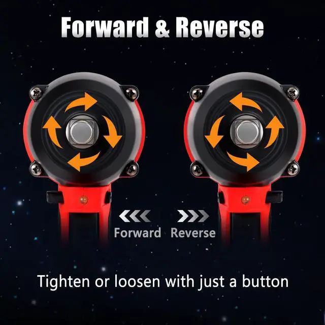 Alt view image 6 of 7 - Cordless Impact Wrench, 1/2" 18V 1500Nm 4 in 1 Brushless Power Drill Driver Screwdriver Kit