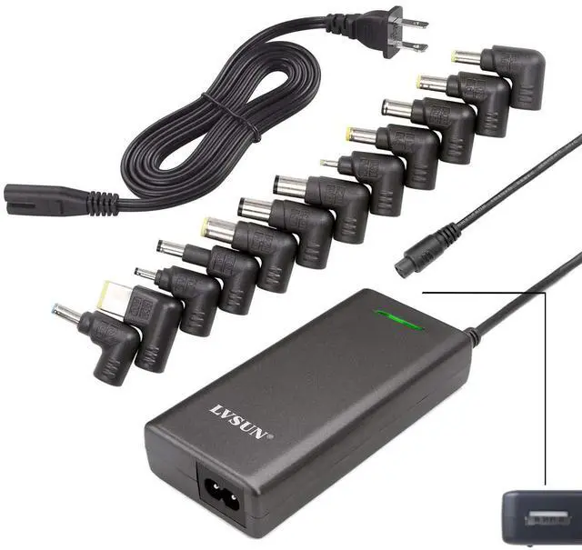 Main image of Universal Laptop Charger 90W, Slim AC Adapter Power Supply Cord with USB Port for Mobile Phones| Tablet Compatible with Dell Lenovo Toshiba Acer Asus Gateway IBM and Most Notebooks