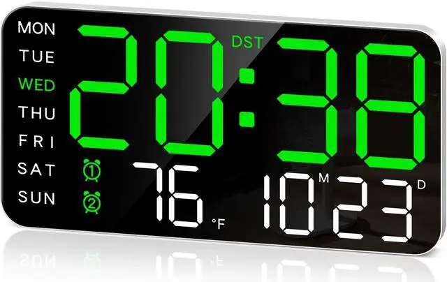 Main image of 8.4''Large Digital Wall Clock, Led Alarm Clock with Big Digits, Date, Temperature, DST, Modern Decor Design for Desk,5-Level Brightness for Room, Bedroom, Gift, Yougster and Elderly
