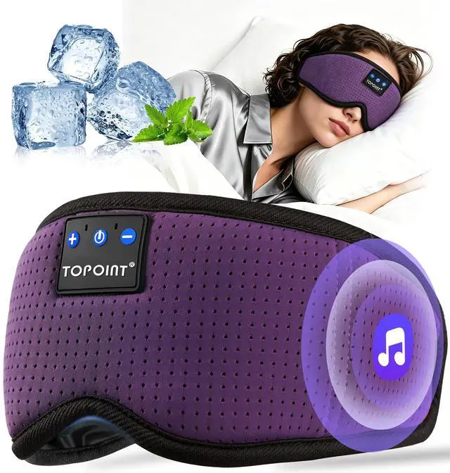 Main image of Sleep Mask with Bluetooth Headphones, Breathable Silk Eye Mask for Sleeping Men Women, Bluetooth Sleep Mask Blackout with Speakers, Microphone Handsfree, USB C for Travel Meditation Gifts