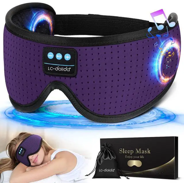 Main image of Sleep Headphones, White Noise Bluetooth Sleep Mask 3D Breathable Wireless Eye Mask for Timing, Sleep Mask with Bluetooth Headphones for Side Sleepers Travel Yoga, Cool Gadgets for Women Men