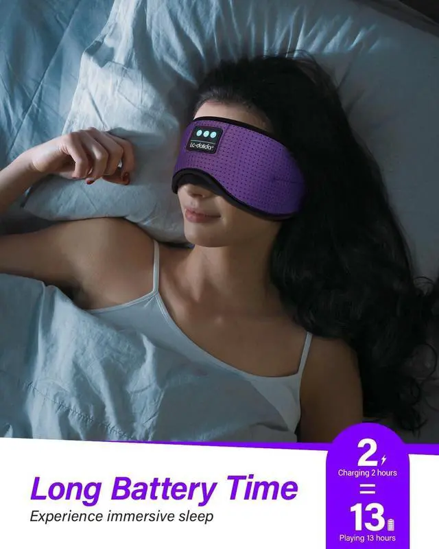 Alt view image 5 of 6 - Sleep Headphones, White Noise Bluetooth Sleep Mask 3D Breathable Wireless Eye Mask for Timing, Sleep Mask with Bluetooth Headphones for Side Sleepers Travel Yoga, Cool Gadgets for Women Men