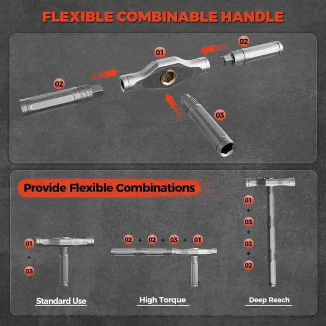Alt view image 3 of 6 - 42 in 1 Magnetic Ratchet Screwdriver Set - Includes Allen Wrenches Sets, for Ring Doorbell/Camera Screwdriver,Home Repair,Electronic & DIY | S2 Alloy Steel with Storage Case.