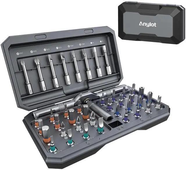 Main image of 42 in 1 Magnetic Ratchet Screwdriver Set, T Handle Ratchet Screwdriver with S2 Steel Bits & Storage Case, Screwdriver Set for Electronics, Bicycle, Furniture, Home DIY