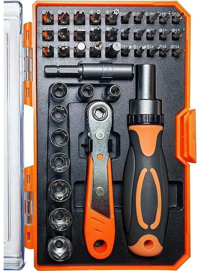 Main image of Ratcheting Screwdriver Set Screwdriver 42 in 1 Ratchet Wrench Set, With Rotatable Ratchet Handles Storage Case, Household Repair Tool Kits for Bike