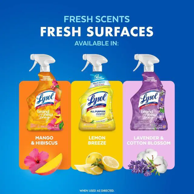 Alt view image 5 of 6 - All Purpose Cleaner Spray, Multi-Purpose Disinfecting Spray, Kitchen & Bathroom Cleaner, Lemon Breeze, Lavender, & Mango Scents, 32oz (Pack of 4)