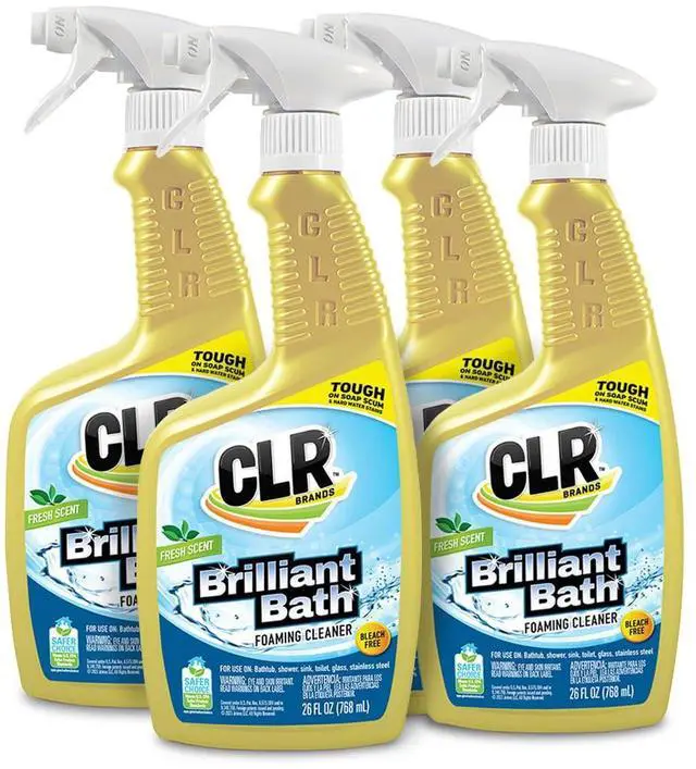 Main image of Brilliant Bath Foaming Bathroom Cleaner Spray - For Use On Toilet, Bath, Shower, Sink, Glass, Stainless Steel - Fresh Scent, 26 Fl Ounce Bottle (Pack of 4)