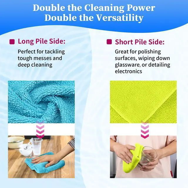 Alt view image 6 of 7 - Microfiber Cleaning Cloth - Pack of 24, Multi-Functional Cleaning Towels, Size: 12 x 16 in, Highly Absorbent Cleaning Rags, Lint-Free, Streak-Free Cleaning Cloths for Car Kitchen Home Office