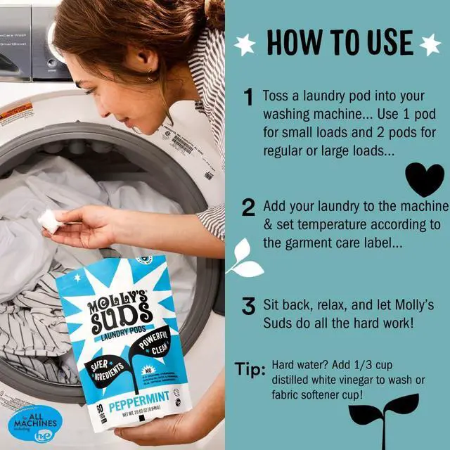 Alt view image 4 of 5 - Molly's Suds Laundry Detergent Pods | Clean Detergent for Sensitive Skin | Ultra Concentrated and Stain Fighting | Unscented - 60 Count