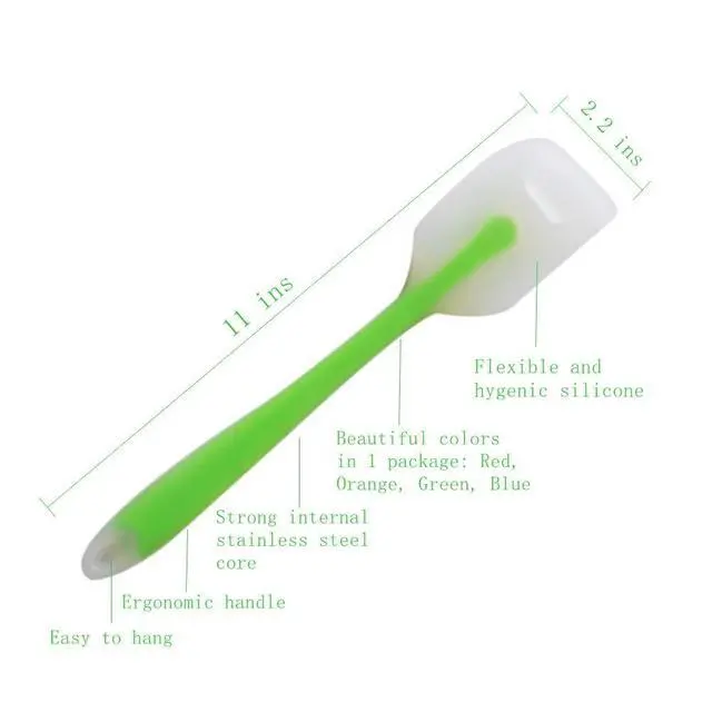 Alt view image 3 of 7 - Silicone Spatula Set of 4 - Heat Resistant Flexible Spatula 450F with Stainless Steel Core - Food Grade Premium Good Grip Kitchen Utensils - Seamless, Heavy Duty, BPA Free, Dishwasher Safe
