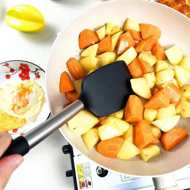 Alt view image 6 of 7 - 3Pcs Silicone Spatula Set Heat Resistant Spatulas for Nonstick Cookware Fish Turner Plastic Spatulas Rubber Wok Spatula, Long Large Spatula Silicone Cooking Use Kitchen Utensils Set