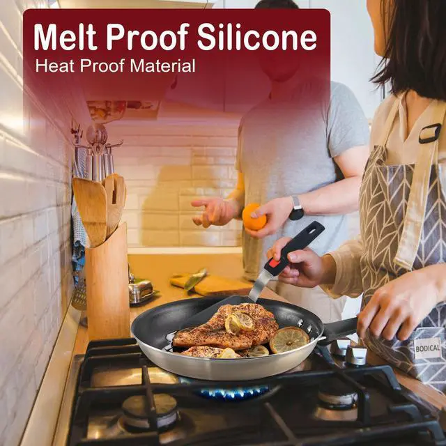 Alt view image 3 of 7 - 2 Pack Silicone Spatula Turner, 600°F Heat Resistant Kitchen Spatula Set for Nonstick Cookware, Cooking Utensil Set for Egg Pancake Flipper/Heat Resistant Silicone Grip