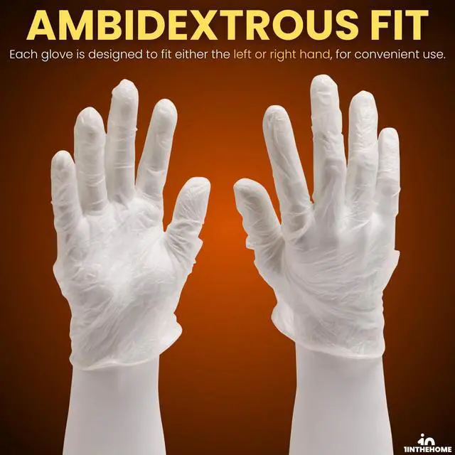 Alt view image 3 of 7 - Vinyl Gloves, Plastic Disposable Gloves for Food Handling/Cleaning, Powder & Latex Free, Single Use, Clear, Medium, 100 Pack