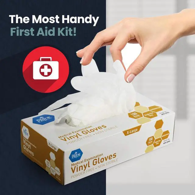 Alt view image 5 of 7 - Disposable Medical Grade Vinyl Exam Gloves, Latex & Powder Free, Ultra-Strong, for Healthcare & Food Handling (X-Large (Pack of 100) 100 Clear)