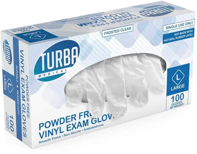 Main image of Clear Latex-Free Disposable Gloves 100 Ct. Single-Use Powder-Free Vinyl Gloves Non-Latex Gloves for Cleaning, Sanitary Gloves for Medical Examination, & Food-Safe Cooking Gloves, Large