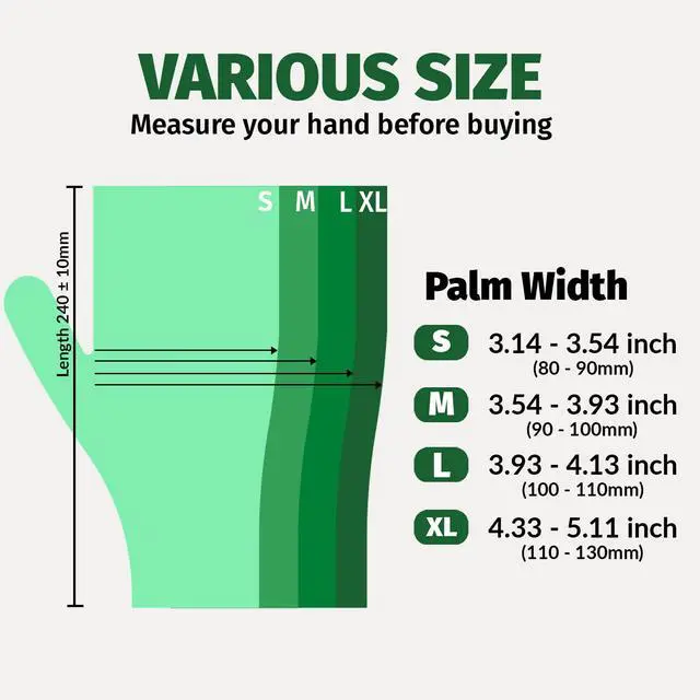 Alt view image 6 of 6 - Disposable Heavy Duty Vinyl Gloves Latex Free Powder Free, BPA Free Food Safe Grade Disposable Glove, Large L, 100 Count