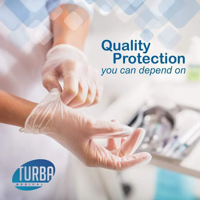 Alt view image 6 of 6 - Clear Latex-Free Disposable Gloves 100 Ct. Single-Use Powder-Free Vinyl Gloves Non-Latex Gloves for Cleaning, Sanitary Gloves for Medical Examination, & Food-Safe Cooking Gloves, Large