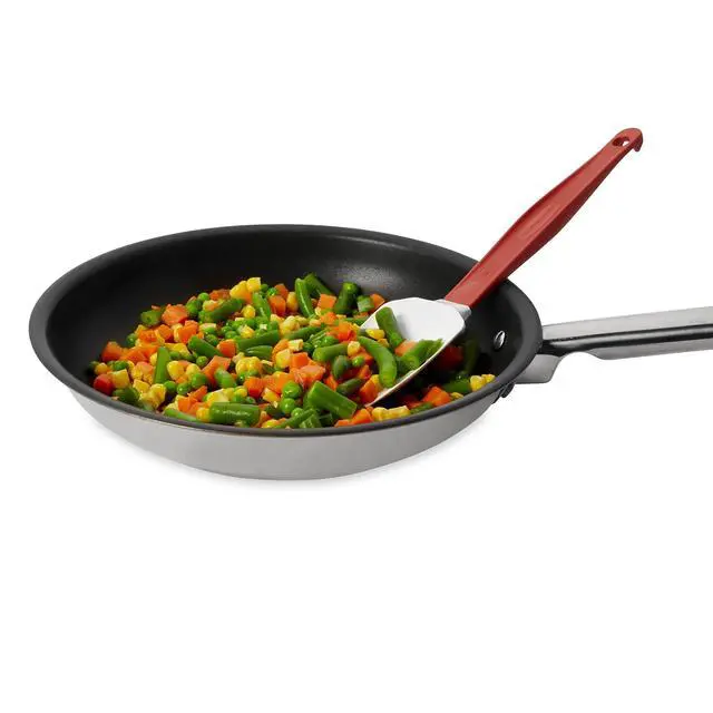 Alt view image 4 of 4 - Commercial Products High Heat Resistant Silicone Heavy Duty Spatula/Food Scraper 9.5" 500 Degrees F Red Handle for Baking/Cooking/Mixing Commercial Dishwasher Safe