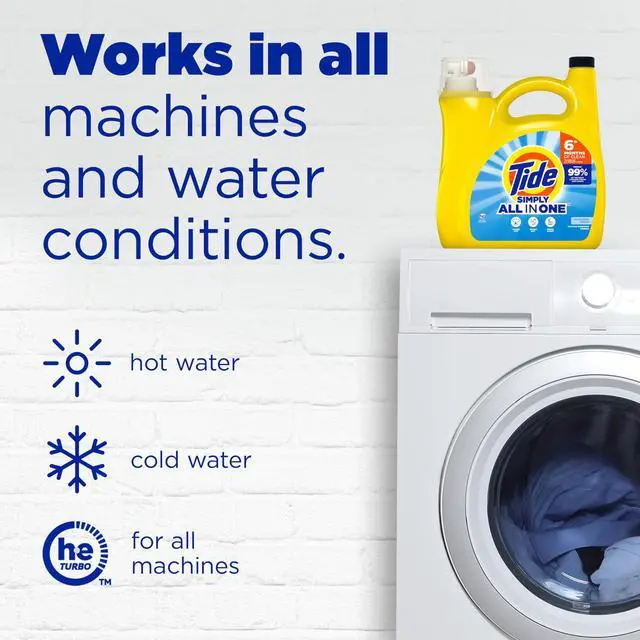 Alt view image 6 of 6 - Simply All-In-One Liquid Laundry Detergent, Refreshing Breeze Scent, 128 Loads, 168 fl oz