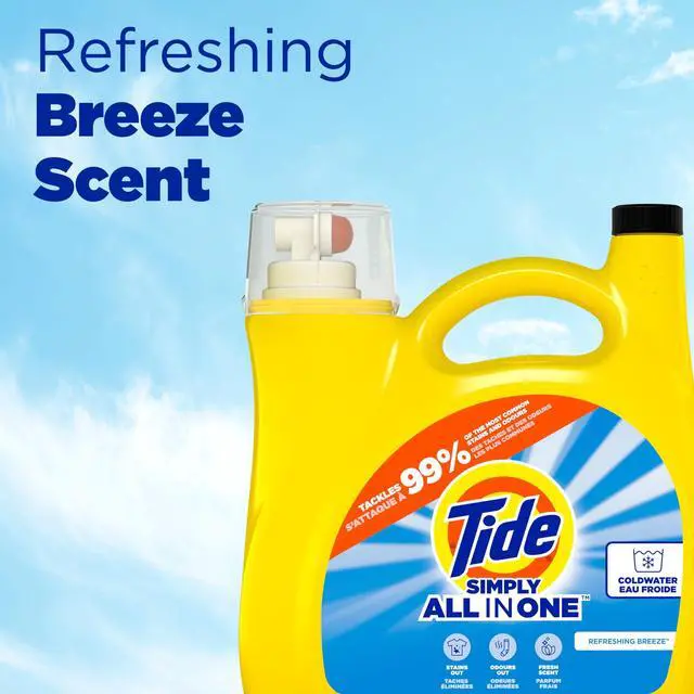 Alt view image 4 of 6 - Simply All-In-One Liquid Laundry Detergent, Refreshing Breeze Scent, 128 Loads, 168 fl oz