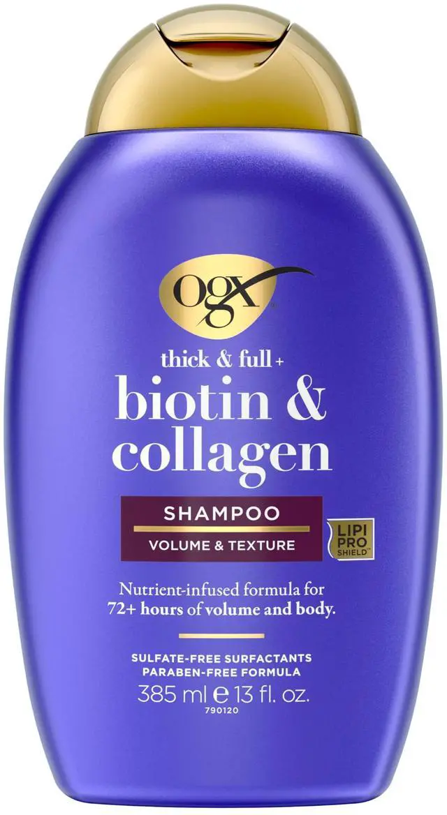Main image of Thick & Full + Biotin & Collagen Volumizing Shampoo, Nutrient-Infused Hair Shampoo with Vitamin B7 Biotin Gives Hair Volume & Body for 72+ Hours, Sulfate-Free Surfactants, 13 fl. oz