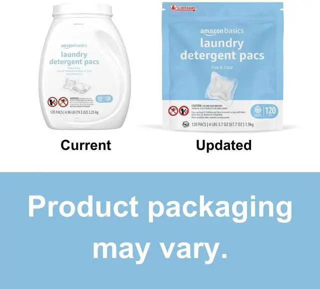 Alt view image 2 of 6 - Laundry Detergent Pacs, Free & Clear, Hypoallergenic, Fragrance Free, HE Compatible, Easy to Use, 120 Count (New Packaging)
