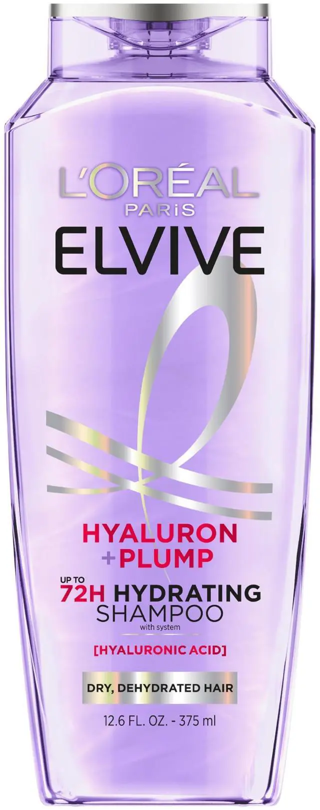Main image of Elvive Hyaluron Plump Hydrating Shampoo for Dehydrated, Dry Hair Infused with Hyaluronic Acid Care Complex, Paraben-Free, 12.6 Fl Oz