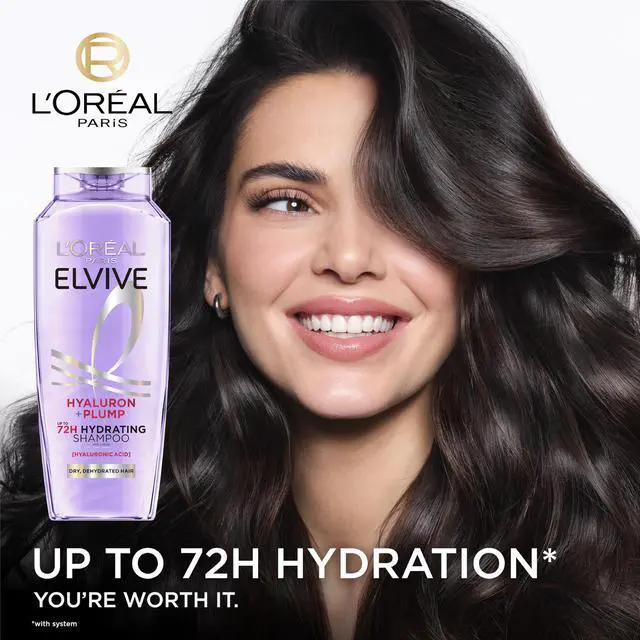 Alt view image 3 of 7 - Elvive Hyaluron Plump Hydrating Shampoo for Dehydrated, Dry Hair Infused with Hyaluronic Acid Care Complex, Paraben-Free, 12.6 Fl Oz