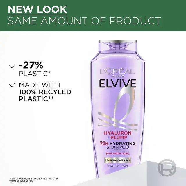 Alt view image 5 of 7 - Elvive Hyaluron Plump Hydrating Shampoo for Dehydrated, Dry Hair Infused with Hyaluronic Acid Care Complex, Paraben-Free, 12.6 Fl Oz