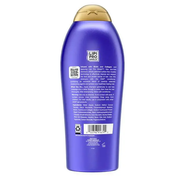 Alt view image 7 of 7 - Thick & Full + Biotin & Collagen Volumizing Shampoo, Nutrient-Infused Hair Shampoo with Vitamin B7 Biotin Gives Hair Volume & Body for 72+ Hours, Sulfate-Free Surfactants, 25.4 fl. oz