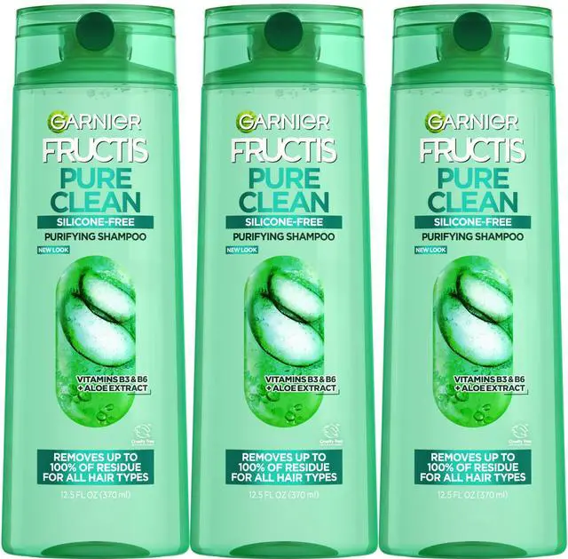 Main image of Fructis Pure Clean Purifying Shampoo, Silicone-Free, 12.5 Fl Oz, 3 Count (Packaging May Vary)
