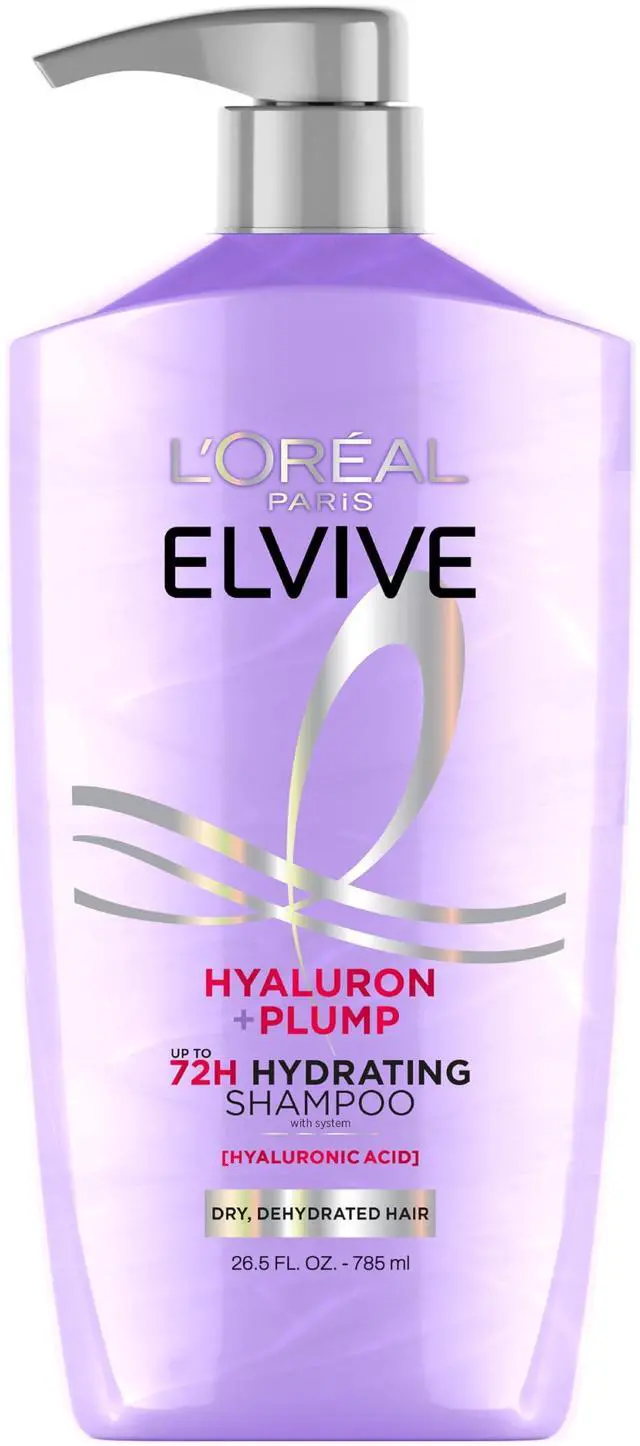 Main image of Elvive Hyaluron Plump Hydrating Shampoo for Dehydrated, Dry Hair Infused with Hyaluronic Acid Care Complex, Paraben-Free, 26.5 Fl Oz