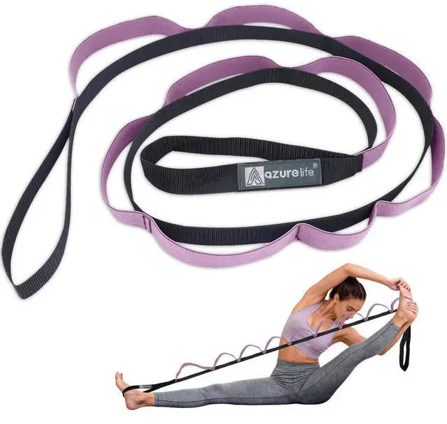 Main image of Half-Elastic Stretch Straps with 11 Loops, Stretching Strap for Physical Therapy, Multi-Loop Yoga Strap Fitness Exercise Strap for Yoga, Pilates, Dance, Flexibility&Exercise