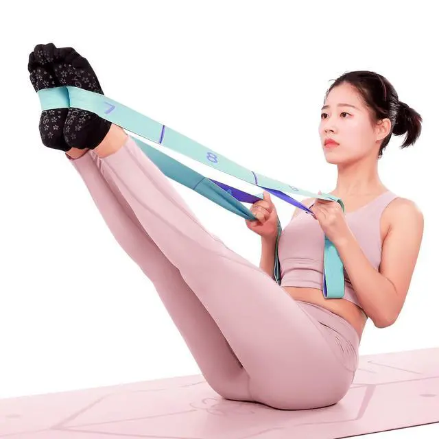 Alt view image 7 of 7 - 11 Loops Stretch band - Yoga, Pilates, Ballet, and Physical Therapy Stretching strap for Flexibility, Leg Stretching, and Exercise - Durable Stretching equipment for Dance and Fitness