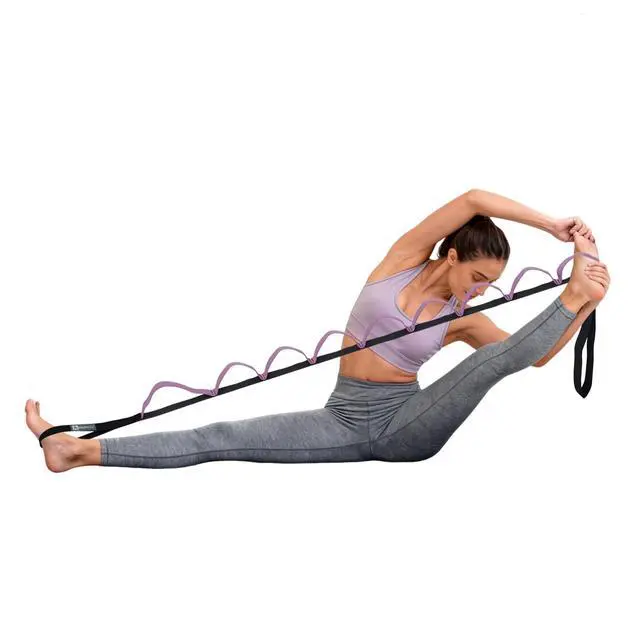 Alt view image 5 of 7 - Half-Elastic Stretch Straps with 11 Loops, Stretching Strap for Physical Therapy, Multi-Loop Yoga Strap Fitness Exercise Strap for Yoga, Pilates, Dance, Flexibility&Exercise