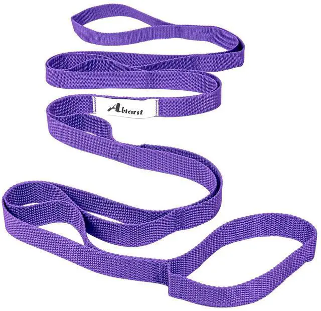 Main image of Stretching Strap Yoga Straps for Physical Therapy, 10 Loops Non-Elastic Stretch Band for Pilates, Flexibility, Exercise and Gymnastics (Purple)