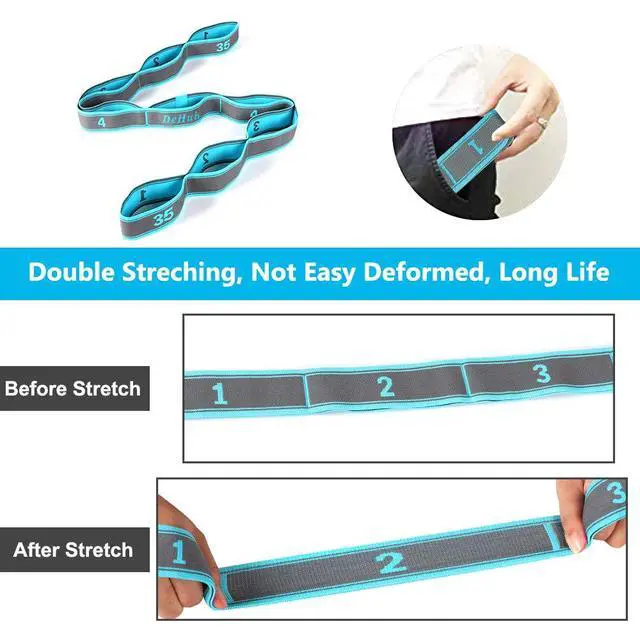 Alt view image 3 of 7 - Stretch Strap, Elastic Yoga Stretching Strap, Multi-Loop for Physical Therapy, Pilates, Yoga, Dance & Gymnastics Exercise and Flexible Pilates Stretch Band