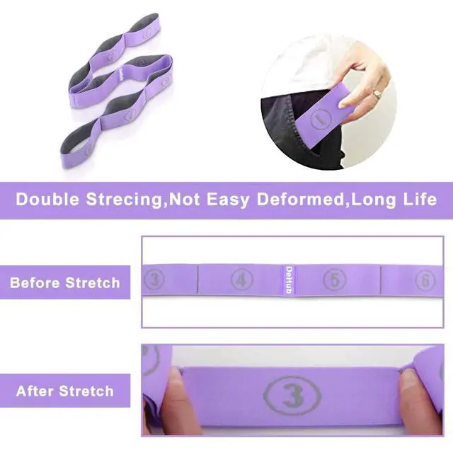 Alt view image 5 of 6 - Stretch Strap, Elastic Yoga Stretching Strap, Multi-Loop for Physical Therapy, Pilates, Yoga, Dance & Gymnastics Exercise and Flexible Pilates Stretch Band