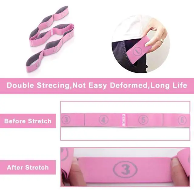 Alt view image 5 of 6 - Stretch Strap, Elastic Yoga Stretching Strap, Multi-Loop for Physical Therapy, Pilates, Yoga, Dance & Gymnastics Exercise and Flexible Pilates Stretch Band